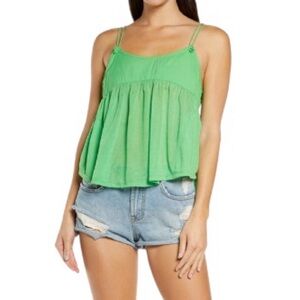 Free People Movement Green Catch Me Drift Strappy Cropped Tank Size XSmall